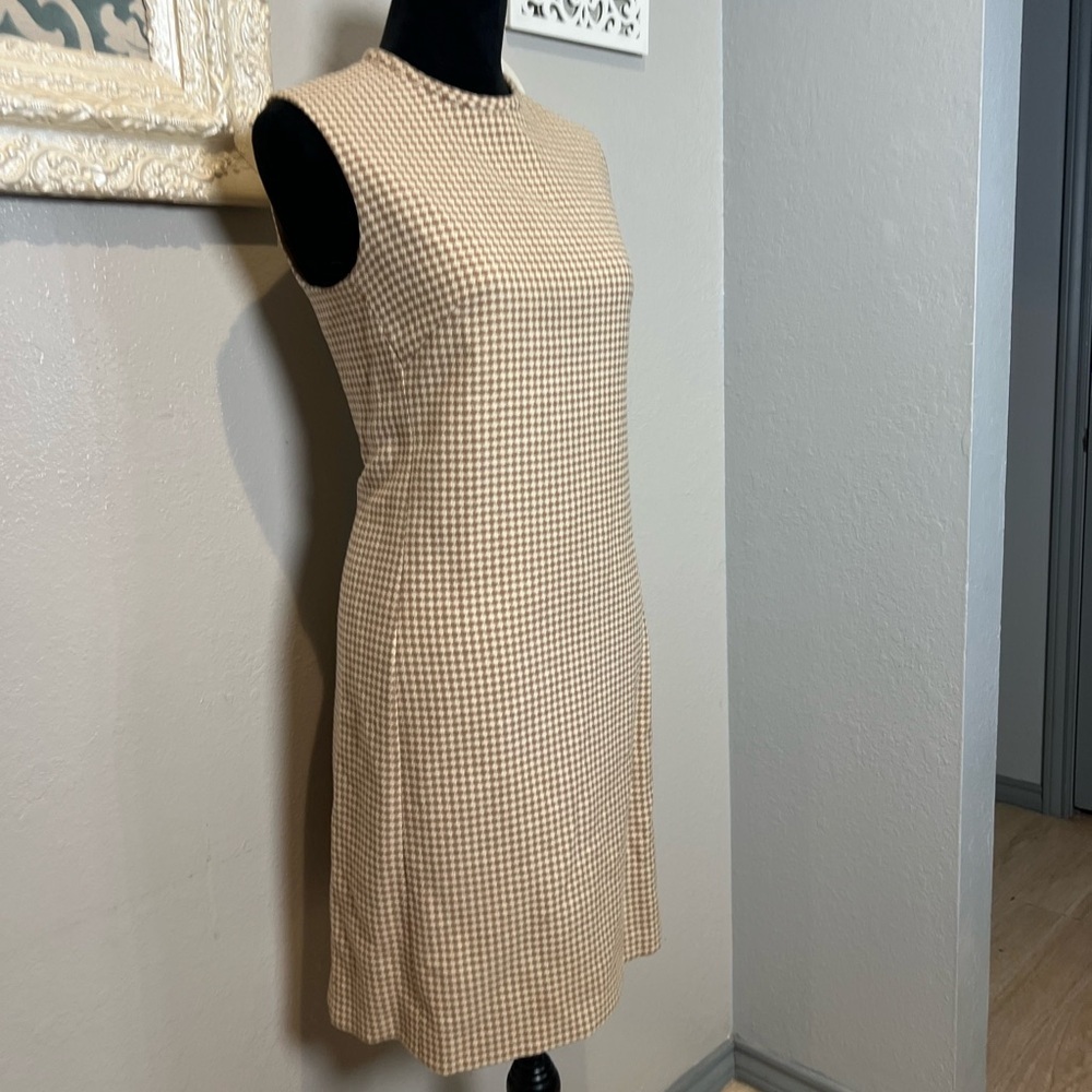 Vintage Houndstooth Skirt Suit with Cape Jacket - Neutral Tones - Picture 10 of 12
